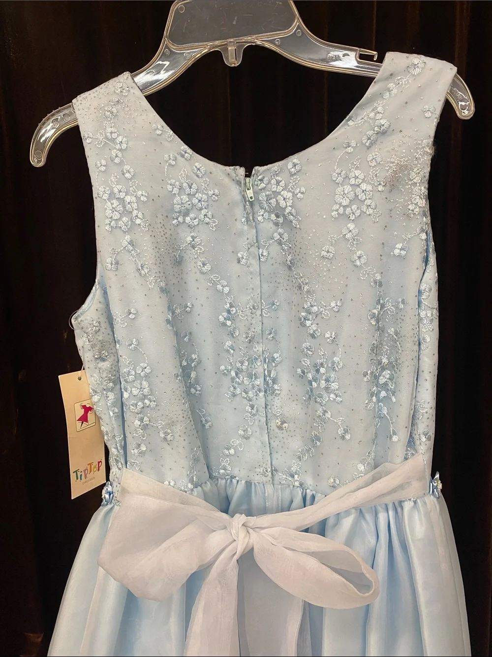 Classic Light Blue Beaded Girls' Formal Dress